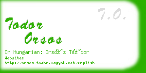 todor orsos business card